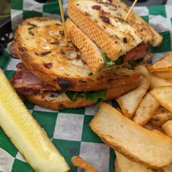 The 502 - BLT on cranberry wild rice bread with fries