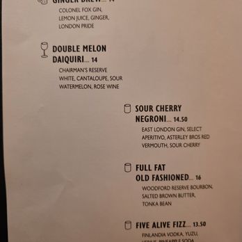 Hawksmoor Seven Dials - 2025-9-28 Cocktail Menu - British Near Me - London, XGL