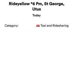 Taxi Service Yellow Cab - Proof of purchase