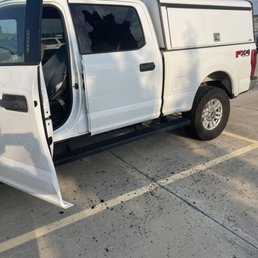 Driver rear window broken out.