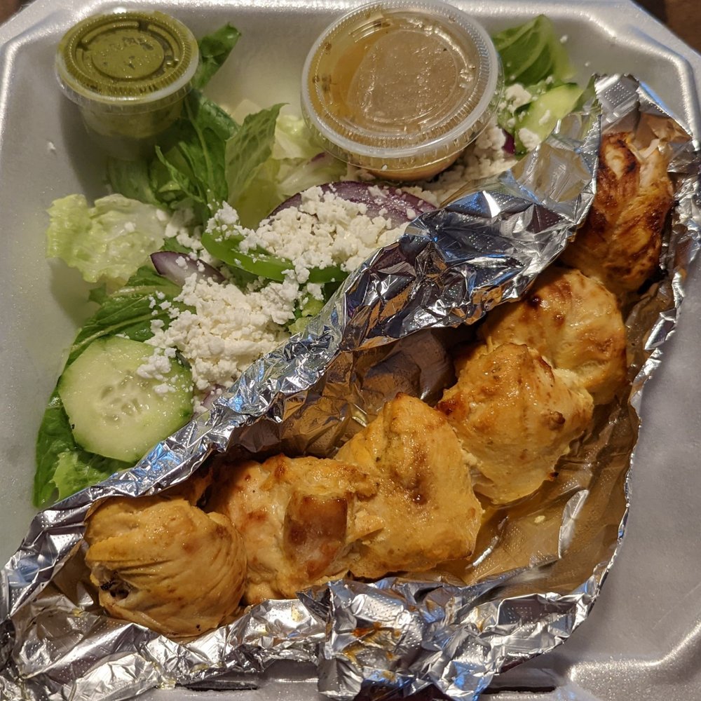 Chicken kabob salad