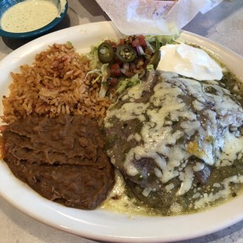 Chuy's - Stacked Enchiladas with rice and beans - Tex-Mex Near Me - Carmel, Indiana