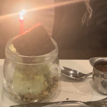 Pinstripes - Pistachio gelato, Celebration Sundae! - New American Near Me - Chicago, Illinois