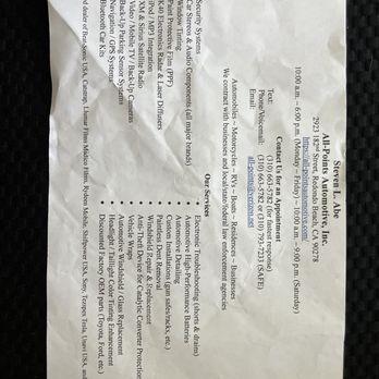 All-Points Automotive - Services offered. - Car Stereo Installation Near Me - Redondo Beach, California