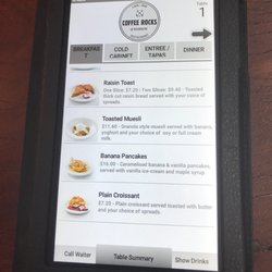 Coffee Rocks - The menu is on little iPad type devices