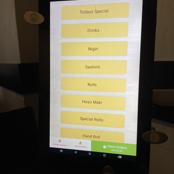 One Piece Sushi - Touchpad Order Menu - Japanese Near Me - Millbrae, California