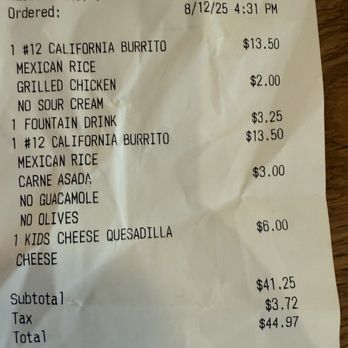 Lola's Cocina - receipt - Mexican Near Me - Huntsville, Alabama Lola's Cocina - receipt - Mexican Near Me - Huntsville, Alabama