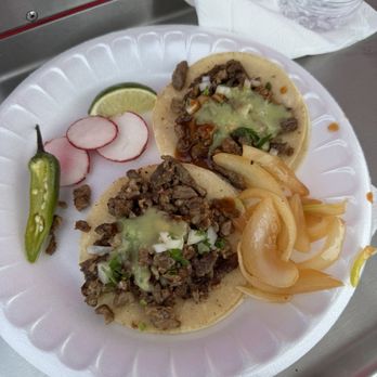 Tacos el Angel - Two asado tacos. - Food Trucks Near Me - Santa Rosa, California