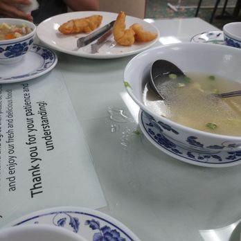 China Point - Huge wonton soup, plus eggroll, fried shrimp and fried Wonton - Chinese Near Me - Rancho Cucamonga, California
