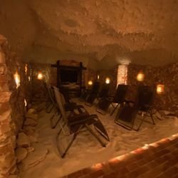 Forever and a Day - The salt cave room is dimly lit and the energy is one of peace, relaxation and healing.