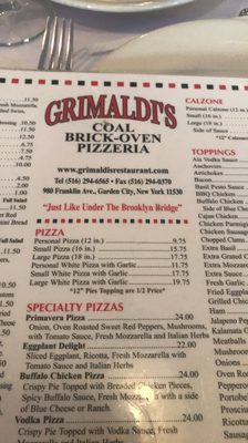 Menu photo 3 Grimaldi's Pizzeria Garden City, NY