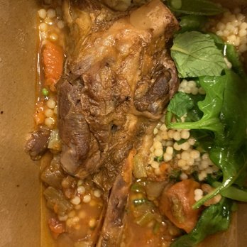Shaker + Spear - Carrot Braised Lamb Shank - Fall off the bone. The cous cous and fresh greens were delicious as well. Taken to-go - Seafood Near Me - Seattle, Washington