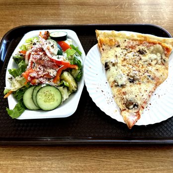 Leone Original Pizza - Salad and a Mushroom Slice - Pizza Near Me - Overland Park, Kansas Leone Original Pizza - Salad and a Mushroom Slice - Pizza Near Me - Overland Park, Kansas