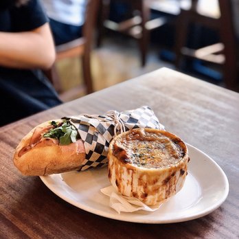 Tilikum Place Cafe - Soup-Sandwich Combo (French Onion Soup) - New American Near Me - Seattle, Washington