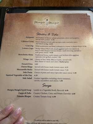 Menu photo 4 Mangia Mangia Italian Grill Hershey, PA Menu photo 4 Mangia Mangia Italian Grill Hershey, PA