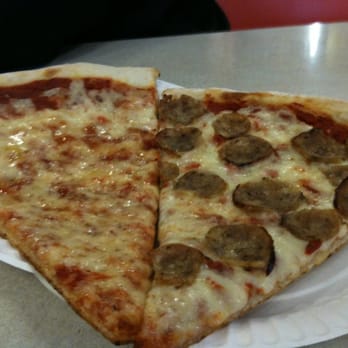LA Bella Roma Pizzeria - Plain and Sausage slice AKA Bergen's Best - Pizza Near Me - Paramus, New Jersey LA Bella Roma Pizzeria - Plain and Sausage slice AKA Bergen's Best - Pizza Near Me - Paramus, New Jersey
