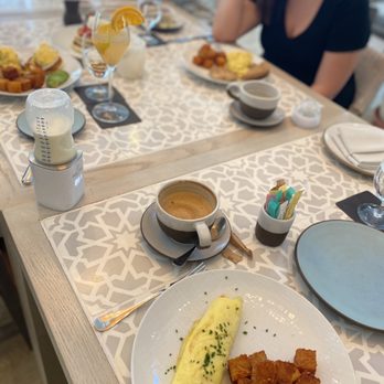 Layla - The Omelet & an Oatmilk Latte to go with it. - Mediterranean Near Me - Sonoma, California
