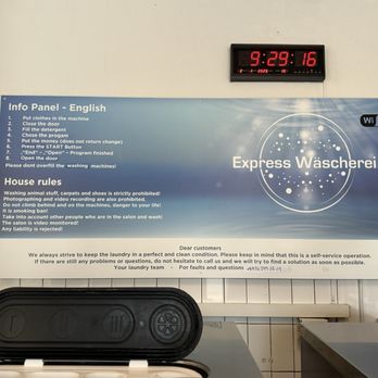 Express-Wäscherei Selfservice - Information Panel in English - Laundromat Near Me - Zürich, ZH Express-Wäscherei Selfservice - Information Panel in English - Laundromat Near Me - Zürich, ZH