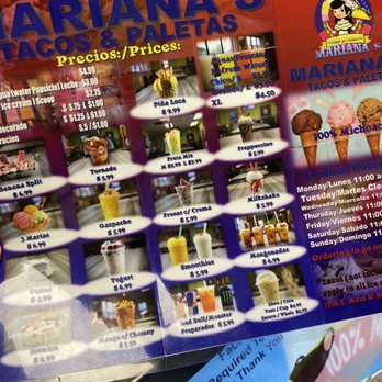 Paletas Marianas Tacos Y - Menu - Mexican Near Me - Springfield, Ohio Paletas Marianas Tacos Y - Menu - Mexican Near Me - Springfield, Ohio