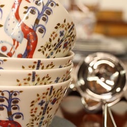 Didriks - iittala Taika tableware, Alessi Nuovo Milano ladle and blip spoon holder