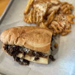 White Owl - Bigogi Steak and Cheese w/ parm waffle fries