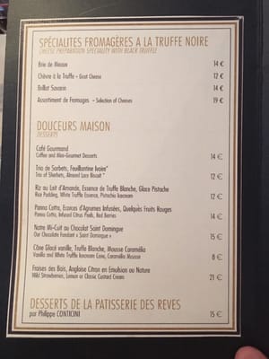 Menu photo 3 La Maison de la Truffe Paris, 75 Menu photo 3 La Maison de la Truffe Paris, 75