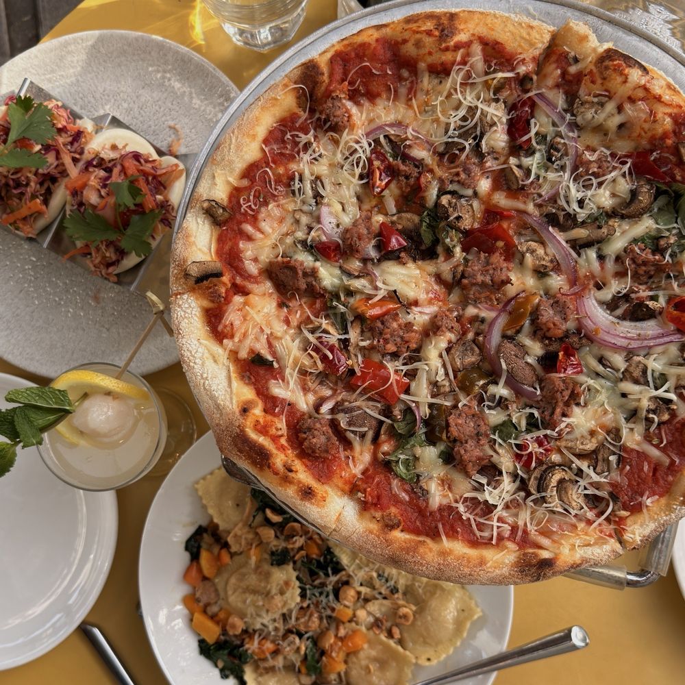 SPICY SAUSAGE PIZZA BUTTERNUT SQUASH RAVIOLI CRISPY MUSHROOM BAO SPICY SAUSAGE PIZZA BUTTERNUT SQUASH RAVIOLI CRISPY MUSHROOM BAO