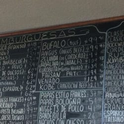 Menú de hamburguesas