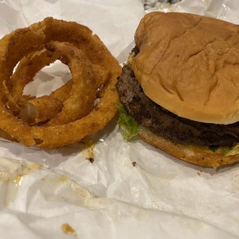 Dan's Hamburgers - Buda - Small Double Meat* no cheese and a couple onion rings -burger good, onion rings-not - Burgers Near Me - Buda, Texas Dan's Hamburgers - Buda - Small Double Meat* no cheese and a couple onion rings -burger good, onion rings-not - Burgers Near Me - Buda, Texas