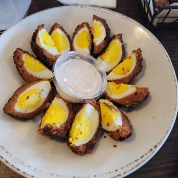McCarthy's Restaurant - The Scotch Eggs with Spicy Ranch - American Near Me - Port Clinton, Ohio McCarthy's Restaurant - The Scotch Eggs with Spicy Ranch - American Near Me - Port Clinton, Ohio