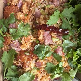 Naem Khao - crispy rice salad Naem Khao - crispy rice salad