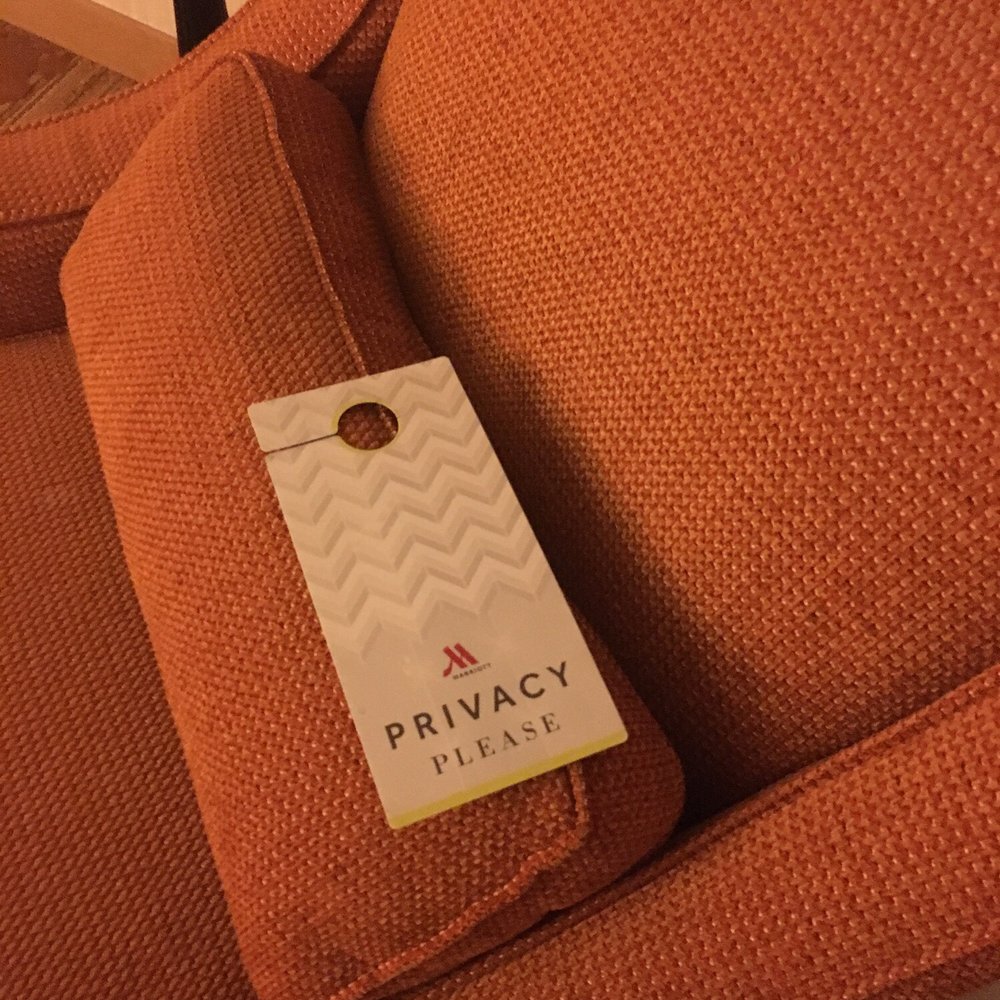 Minneapolis Marriott Northwest - Privacy sign on the sofa in the living room in my concierge level suite! Terrible services - Hotels Near Me - Brooklyn Park, Minnesota Minneapolis Marriott Northwest - Privacy sign on the sofa in the living room in my concierge level suite! Terrible services - Hotels Near Me - Brooklyn Park, Minnesota