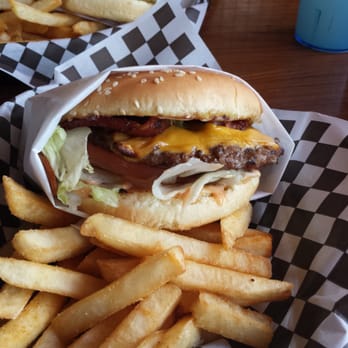 Buzz Inn Steakhouse - Big Bacon Cheeseburgers with fries, $10.50 x 1/2 off coupon. - Steakhouses Near Me - Monroe, Washington Buzz Inn Steakhouse - Big Bacon Cheeseburgers with fries, $10.50 x 1/2 off coupon. - Steakhouses Near Me - Monroe, Washington