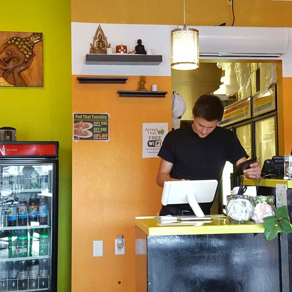 Arroy Thai - Inside, is a small, clean restaurant with about 10 tables, and a counter for to-go orders - Thai Near Me - Wesley Chapel, Florida Arroy Thai - Inside, is a small, clean restaurant with about 10 tables, and a counter for to-go orders - Thai Near Me - Wesley Chapel, Florida
