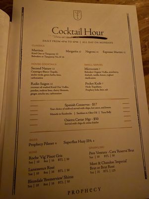 Menu photo 1 Prophecy Vancouver, BC