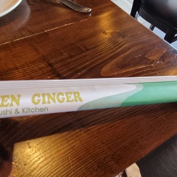 GreenGinger - Branded chopsticks were a nice touch - Sushi Bars Near Me - Greenwood, Indiana