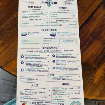 Zunzibar - Menu - Bars Near Me - Tybee Island, Georgia Zunzibar - Menu - Bars Near Me - Tybee Island, Georgia