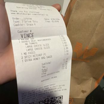 Whataburger - This is my order, I got no fries and no spicy ketchup really disappointed. I normally go here all the time. - Burgers Near Me - San Antonio, Texas