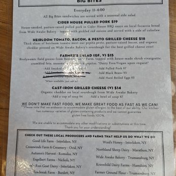 Finger Lakes Cider House - Big Bites - Cideries Near Me - Interlaken, New York