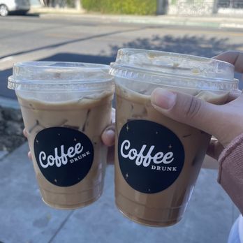 CoffeeDrunk - Iced Vanilla latte with oat milk - Coffee & Tea Near Me - Long Beach, California