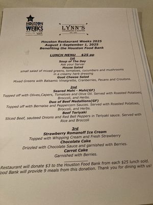 Menu photo 2 Lynn's Steakhouse Houston, TX Menu photo 2 Lynn's Steakhouse Houston, TX