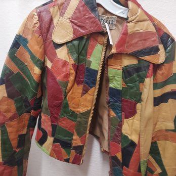 Buffalo Exchange - 70s patchwork leather cropped jacket with BUTTERFLY collar. It ain't free but it wasn't what resellers charge. - Women's Clothing Near Me - Las Vegas, Nevada Buffalo Exchange - 70s patchwork leather cropped jacket with BUTTERFLY collar. It ain't free but it wasn't what resellers charge. - Women's Clothing Near Me - Las Vegas, Nevada
