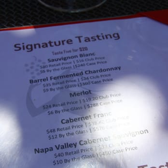Flora Springs Winery - tasting menu - Wineries Near Me - Saint Helena, California