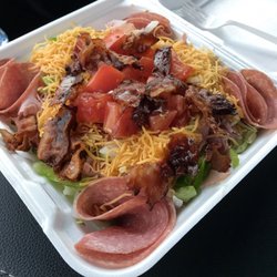 Mancino's Pizza & Grinders - Chef salad.  "Hold the 'shrooms, and substitute bacon for turkey."