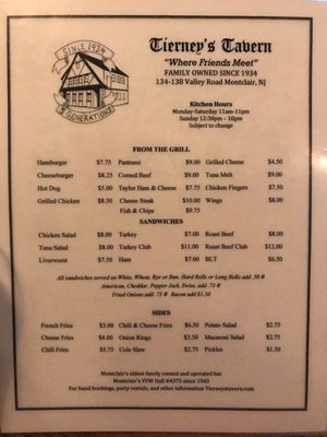 Menu photo 5 Tierney's Tavern Montclair, NJ Menu photo 5 Tierney's Tavern Montclair, NJ