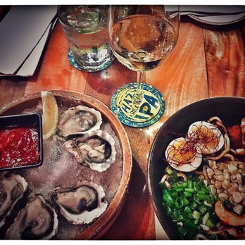 Three's Bar & Grill - Kumamoto Oysters, Threes Ramen and chardonnay - Asian Fusion Near Me - Kihei, Hawaii Three's Bar & Grill - Kumamoto Oysters, Threes Ramen and chardonnay - Asian Fusion Near Me - Kihei, Hawaii