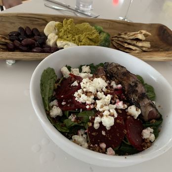 Salt & Loft - Hummus plate with pita and cauliflower And a yummy beet and goat cheese salad with protein! - Bars Near Me - Westhampton Beach, New York Salt & Loft - Hummus plate with pita and cauliflower And a yummy beet and goat cheese salad with protein! - Bars Near Me - Westhampton Beach, New York
