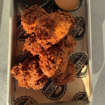 Swig & Swine - Pork Puppies! Possibly the tastiest hush puppies I've ever had. - Barbeque Near Me Swig & Swine - Pork Puppies! Possibly the tastiest hush puppies I've ever had. - Barbeque Near Me