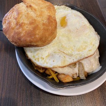 Scrambled - Star City Skillets (home fries, Turkey Sausage Patties, Biscuit). Yum! - Breakfast & Brunch Near Me - Roanoke, Virginia Scrambled - Star City Skillets (home fries, Turkey Sausage Patties, Biscuit). Yum! - Breakfast & Brunch Near Me - Roanoke, Virginia