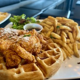 S3 Chicken and Waffles Topped with Bacon
